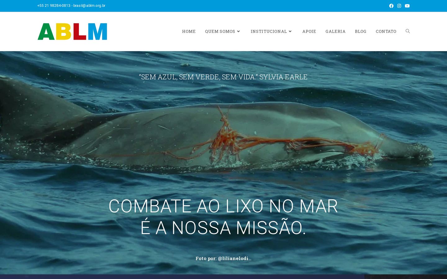 Screenshot der Website von Associação Brasileira de Combate ao Lixo no Mar (ABLM)