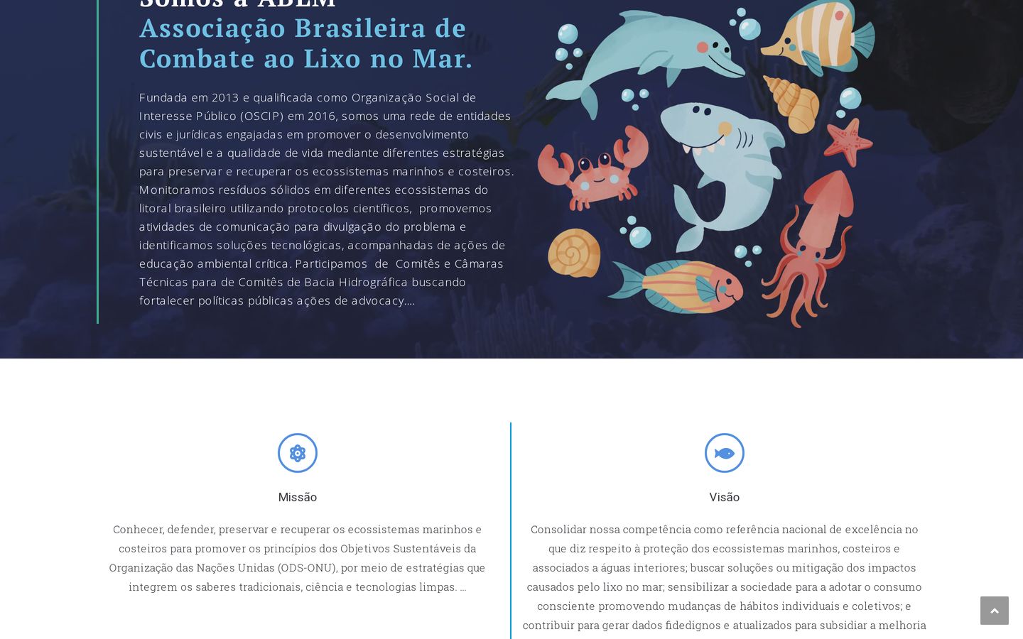 Screenshot der Website von Associação Brasileira de Combate ao Lixo no Mar (ABLM)