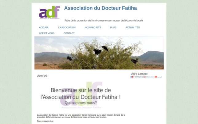 Screenshot der Website von Association du Docteur Fatiha