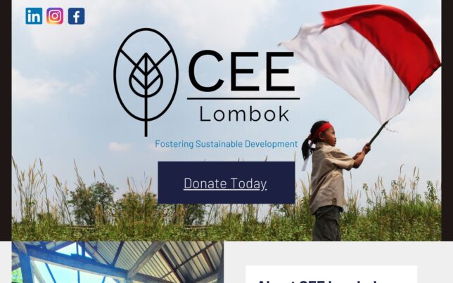 Screenshot der Website von CEE Lombok