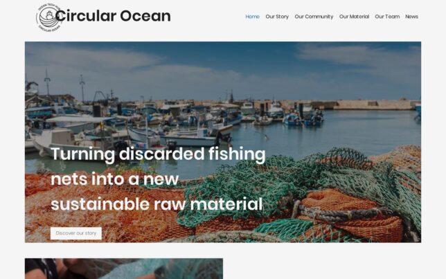 Screenshot der Website von Circular Ocean