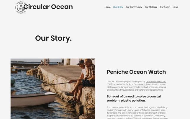 Screenshot der Website von Circular Ocean