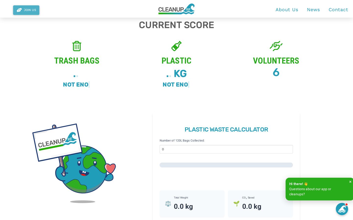 Screenshot der Website von CleanUpRif