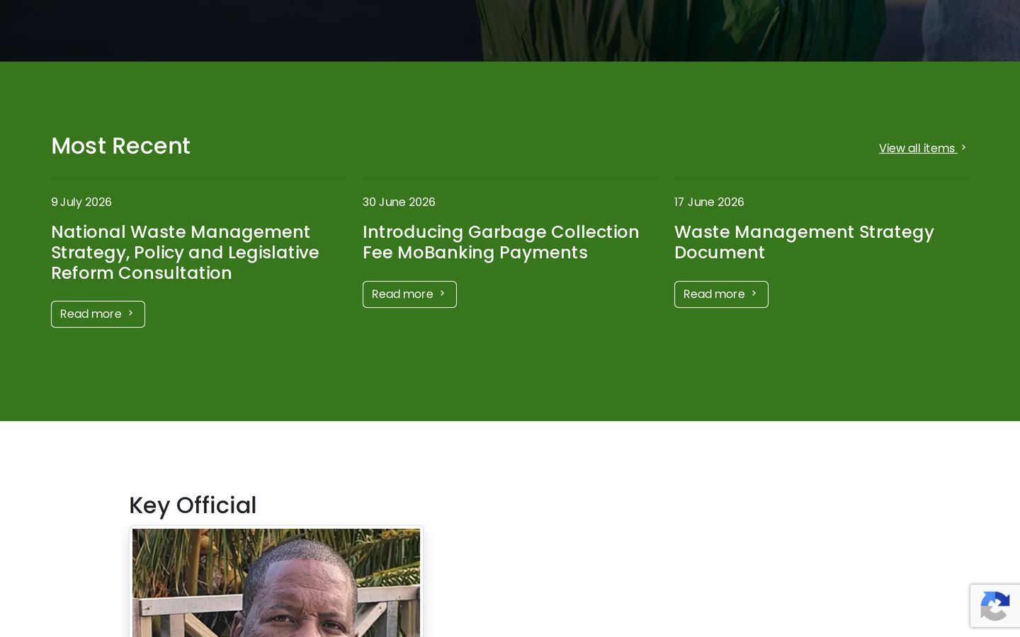 Screenshot der Website von Dominica Solid Waste Management Corporation