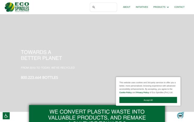 Screenshot der Website von Eco Spindles (Private) Limited