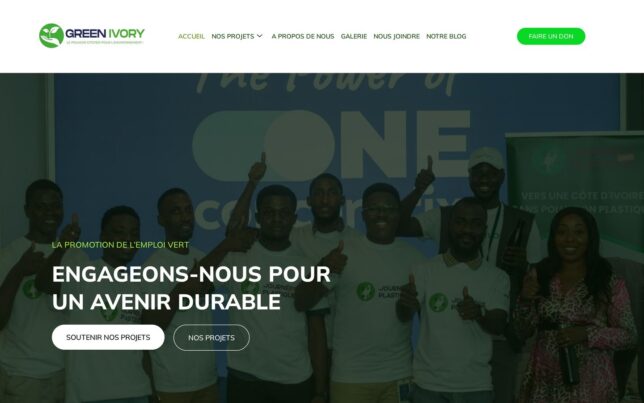 Screenshot der Website von Green Ivory
