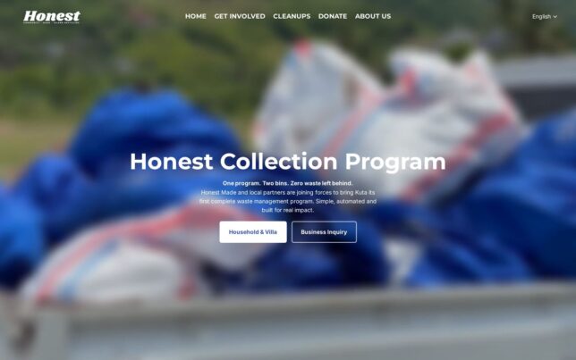 Screenshot der Website von Honest Made