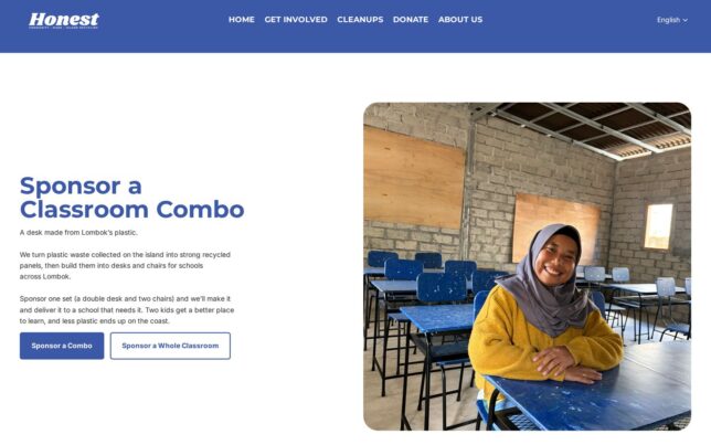 Screenshot der Website von Honest Made