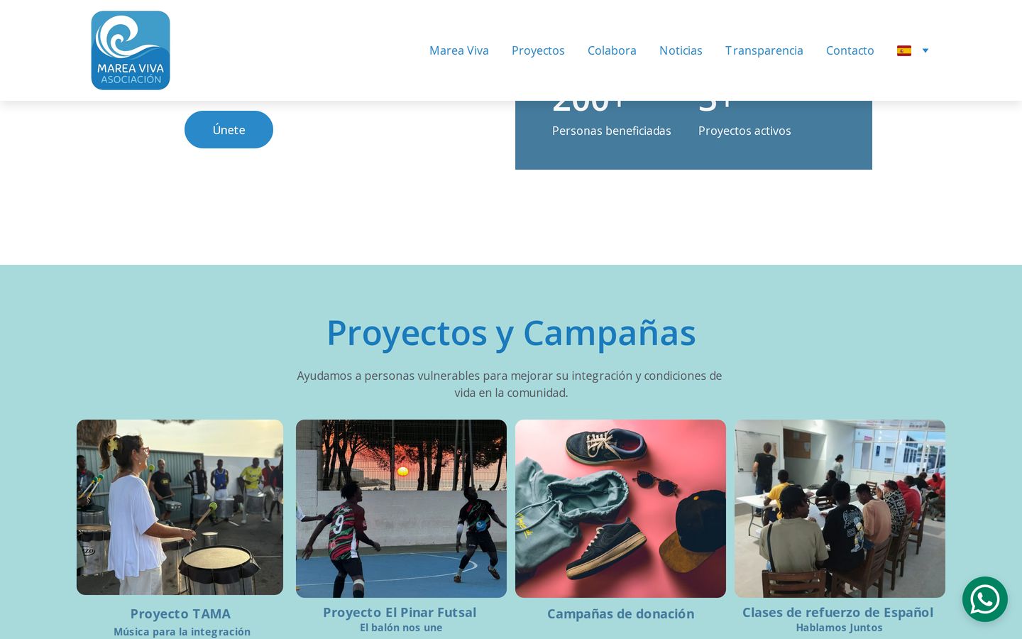 Screenshot der Website von Marea Viva