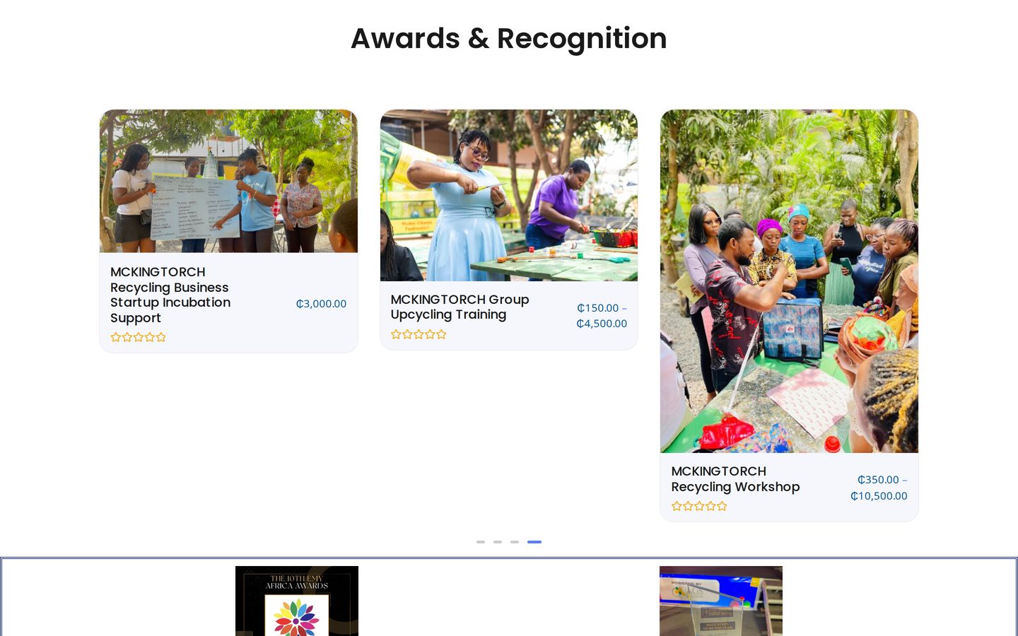 Screenshot der Website von Mckingtorch Africa