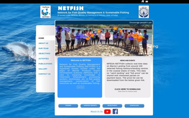 Screenshot der Website von NETFISH (MPEDA)