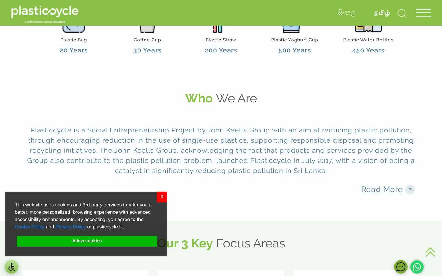 Screenshot der Website von Plasticcycle