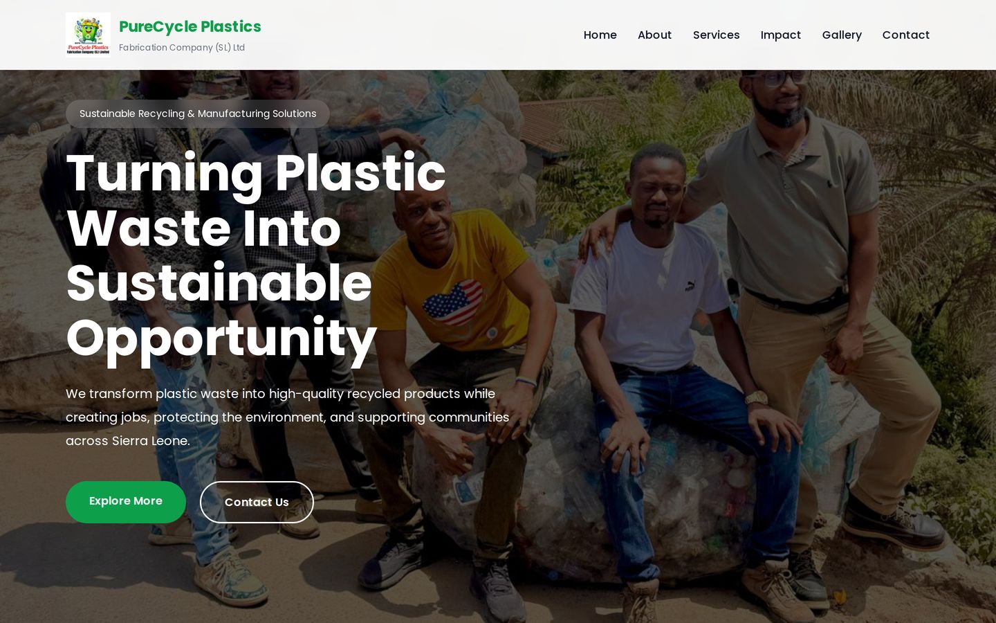 Screenshot der Website von PureCycle Plastics Fabrication Company (SL) Limited