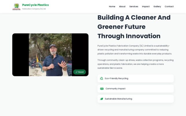 Screenshot der Website von PureCycle Plastics Fabrication Company (SL) Limited