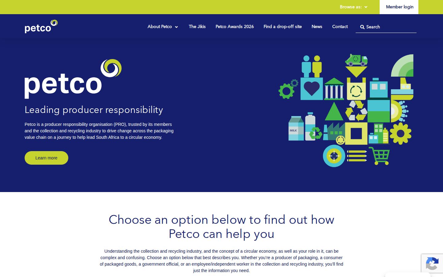 Screenshot der Startseite von Petco