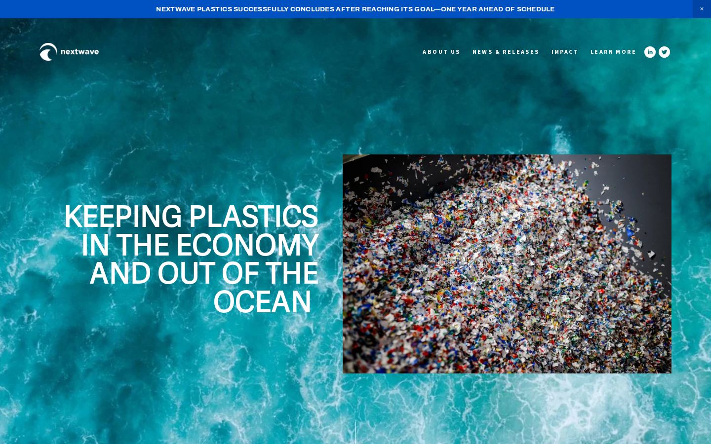 Screenshot der Startseite von NextWave