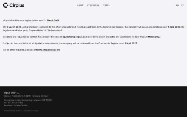 Screenshot der Startseite von Cirplus