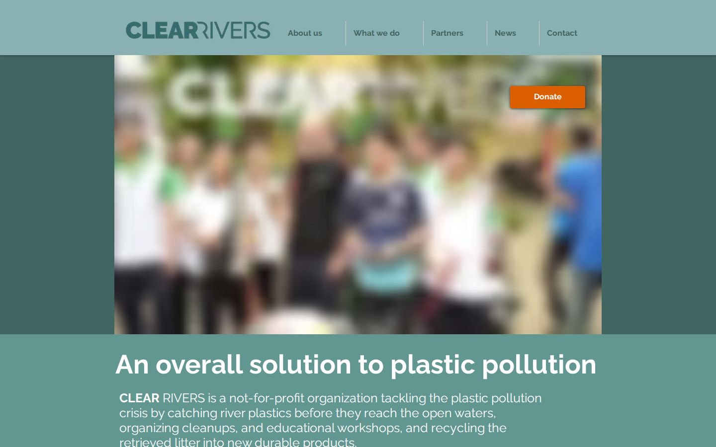 Screenshot der Startseite von Clearrivers