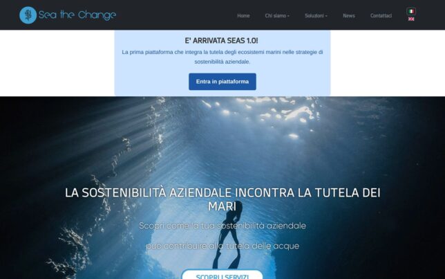Screenshot der Website von Sea the Change