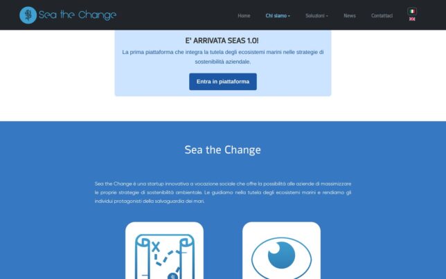 Screenshot der Website von Sea the Change