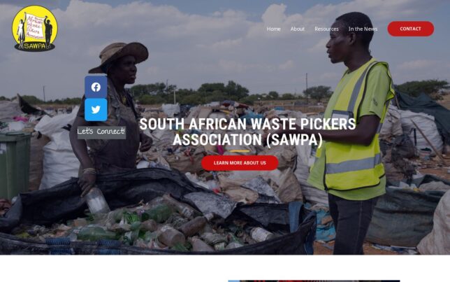 Screenshot der Website von South African Waste Pickers Association (SAWPA)