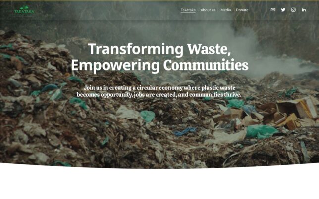 Screenshot der Website von Takataka Plastics