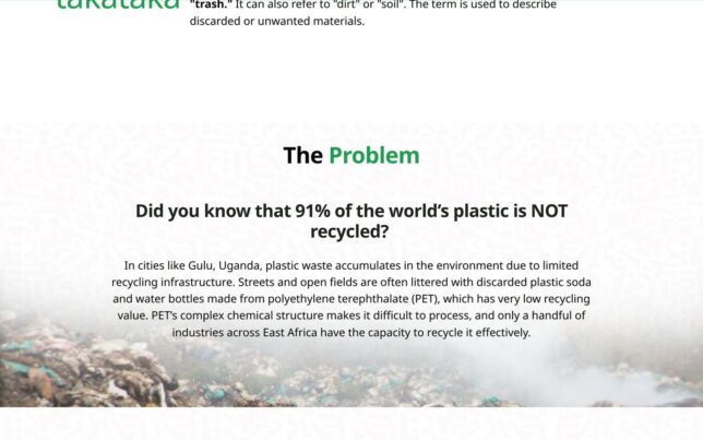 Screenshot der Website von Takataka Plastics
