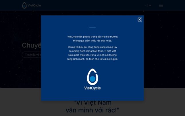 Screenshot der Website von VietCycle