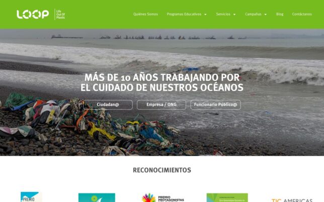 Screenshot der Website von Life Out Of Plastic (LOOP)