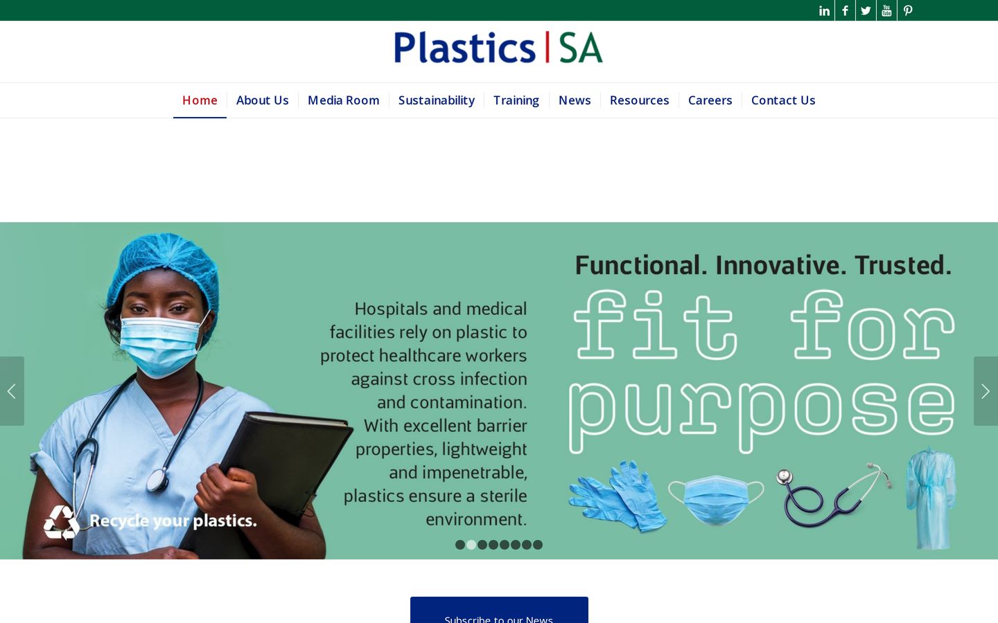 Screenshot der Website von Plastics SA