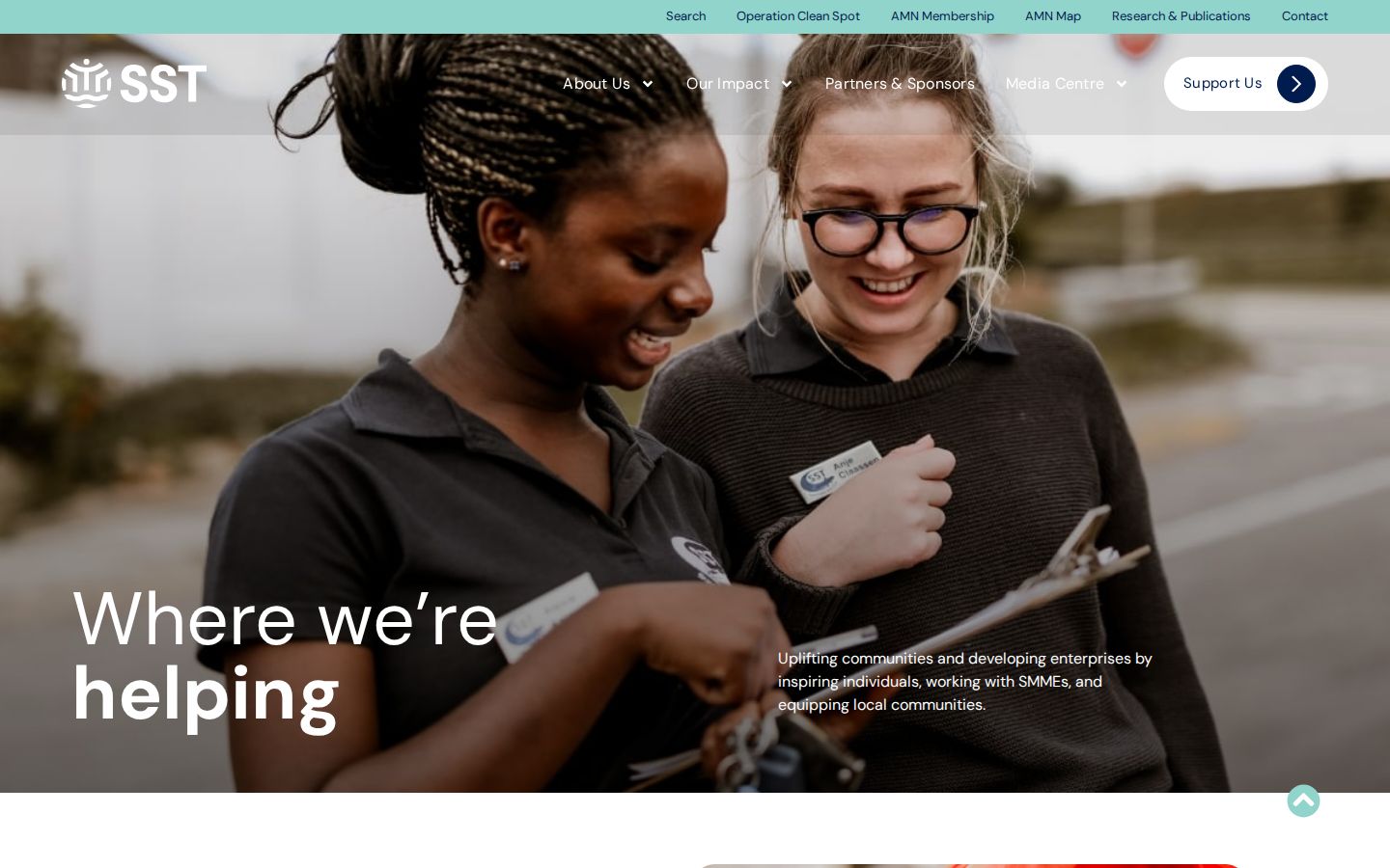 Screenshot der Startseite von African Marine Waste Network