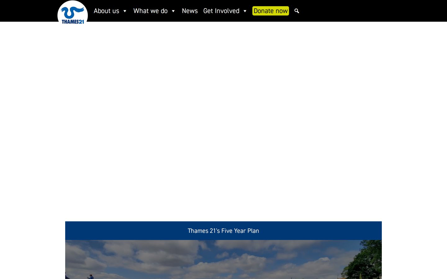 Screenshot der Website von Thames21
